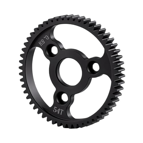 Carbon Steel 54T Spur Main Gear 32P 0.8M for 1/10 Tra-xxas Slash | Platinum Rustler Stampede 4x4 VXL 2WD Jato Rally E-REVO Summit T-Maxx - size: 54T