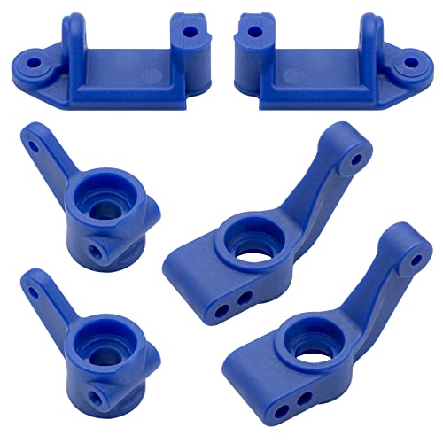 OGRC Plastic Caster Block & Steering Block and Carriers for Slash 2WD | L&R Wheel Steering Kit for 1/10 Traxxas Slash Stampede Rustler 2WD #3632 #3736 #3752 - color: Blue