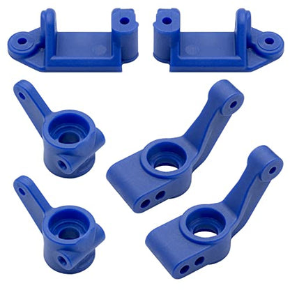 OGRC Plastic Caster Block & Steering Block and Carriers for Slash 2WD | L&R Wheel Steering Kit for 1/10 Traxxas Slash Stampede Rustler 2WD #3632 #3736 #3752 - color: Blue