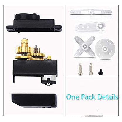 RGBZONE 4Pcs ES08MA II 12g Mini Metal Gear Analog Servo Shockproof Stable Machine Compatible for RC Model - size: ES08MA II