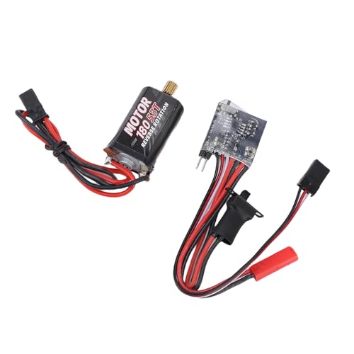 SUNGOOYUE Brushed ESC 30A Electric Speed Controller with Brake for 1/16 1/18 RC Cars, Metal Compact Design, Compatible with 2S Lipo N20 030 050 130 180 Motors DIY Mini RC Vehicles (53T)
