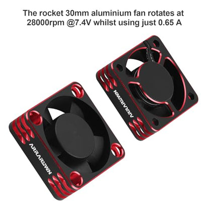 2Pack RC Car Motor Cooling Fan Heatsink 28000RPM Brushless ESC Cooling Fan | RC Cooling Fan for RC Car 1/8 1/10 540 550 Motor (Black+Red) - color: Black Red 2Pack
