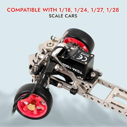 Helidirect TORQ 9g Mini-Z-Car Micro Programmable RC Servo - High Speed Titanium Gear Micro Digital Coreless Servo with Aluminium Case for 1/28 Scale RC Drift Car, Racing Cars Upgrade Parts (TCM-1002)