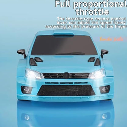 LDRC 2801 1/28 Mini RC Drift Car GTR 2.4GHz 4WD RTR with 4PCS Drift Tires Racing Radio Control Cars (Blue2) - color: Blue2