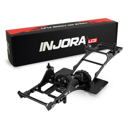 INJORA Front Mounted Transmission LCG Carbon Fiber Chassis Kit for 1/10 RC Crawlers Upgrade(INC-10F)