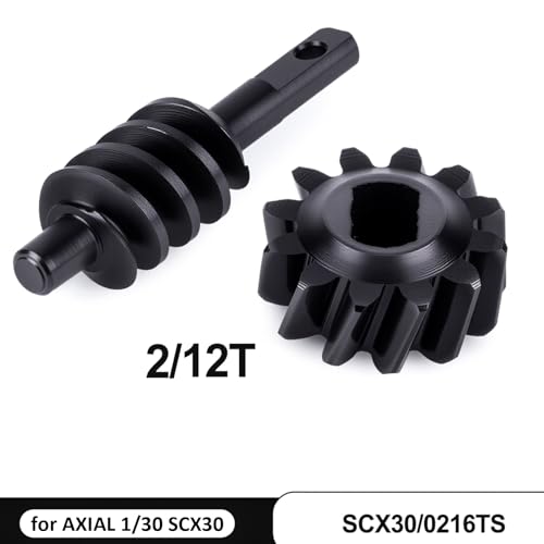 GOUPRC 2/12T Steel Differential Gear Worm Gear for SCX30 1/30 Axial RC Crawler Upgrades, 2 Pairs