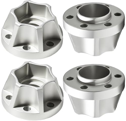 RC 12mm Metal Wheel Hex Hubs Extension Combiner Compatible with 1.9/2.2inchBeadlock Wheel Rim Axial SCX10 Traxxas TRX4 Wraith Gen7 Gen8 D90 CC01 1/10 RC Crawler, 4 Pcs - color: Silver, size: 12mm