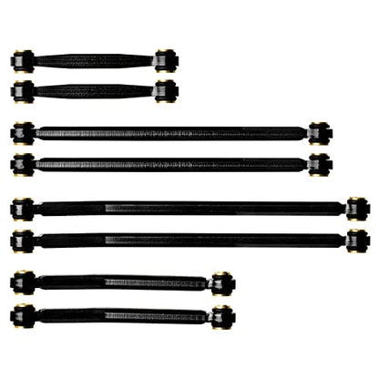 Hobbypark High Clearance Links Set Aluminum Upgrades Linkage for Axial SCX24 Deadbolt AXI90081 B17 Upgrades 1/24 RC Crawler Car (Black) - color: Black
