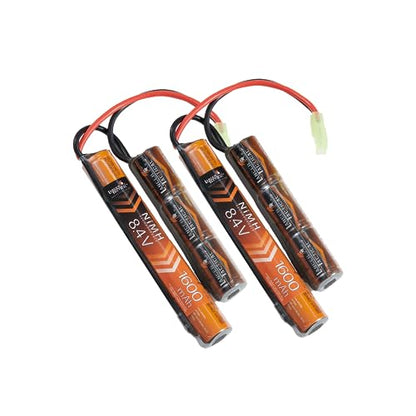 Lancer Tactical Two Pack of 8.4V 1600mAh NiMH Nunchuck Battery, Stick/Butterfly Pack with Mini Tamiya Connector