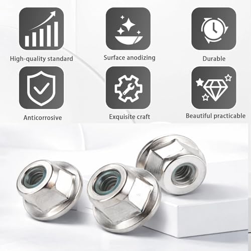 RC Nuts, 12PCS Non Slip Tire 4mm Lock Nut Compatible with SCX10 1/10 RC Model Car(Silver) - color: Silver