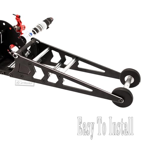 Wheelie Bar Kit Upgrades Part for 1/10 Slash 2WD,Rustler,Bandit,Aluminim Alloy Adjustable Wheelie Bar Kit Tail Wheel Head up Wheel Assembly RC Upgrades Part.