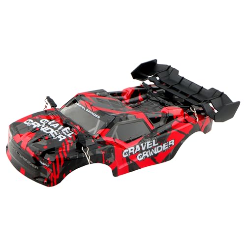 9005E RC Car Shell Body Cover PX9000-04 RC Car Assembly Accessories Replacement Spare Parts for 9003E 9005E 003E 1:14 Scale RC Cars Trucks Vehicle (Red-Black)