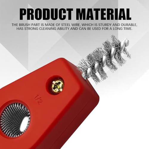 4 in 1 Car Battery Cleaning Brush, Battery Terminal Cleaner, Anti-Rust Auto Battery Cleaner Brush Tool with Steel Wire, Vehicle Battery Terminals Machine Parts Cleaning Tool for Cars (Red) - color: Red