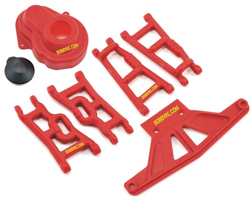 RPM R/C Suspension Arms,Gear Cover & Bumper(RED) Compatible with Traxxas 2wd Stampede, Traxxas 2wd Rustler