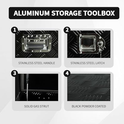 39 inch Truck Tool Box,Aluminum Truck Bed Tool Box w/Handled Lock and keys,Universal Fit for Pickup‌ Truck,Trailer,Vehicle,UTV,ATV-Black,39 X 19.5 X 17.5 inch - color: Black, size: 39 x 19.5 x 17.5 inch