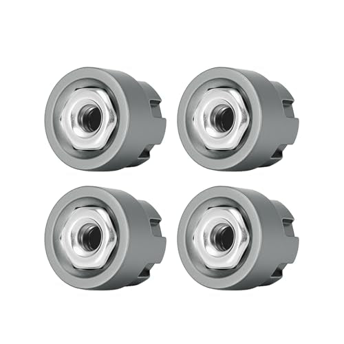 INJORA M2 Wheel Lock Nuts with Aluminum Cap for 1/24 RC Crawlers (Gray) - color: Gray