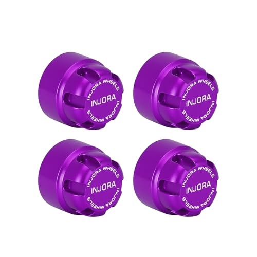 INJORA M2 Wheel Lock Nuts with Aluminum Cap for 1/24 RC Crawlers (Purple) - color: Purple