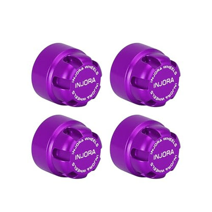 INJORA M2 Wheel Lock Nuts with Aluminum Cap for 1/24 RC Crawlers (Purple) - color: Purple