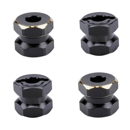 12mm Brass Hex Hub Extension Adapter Upgrade for 1/10 SCX10 D90 | Fit 1/10 Axial SCX10 & D90 crawler vehicles. Widen wheel track for stability. Solid brass durable RC modification parts. - size: 12mm