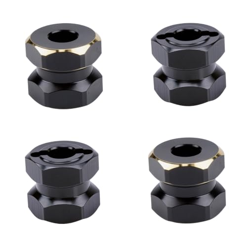 12mm Brass Hex Hub Extension Adapter Upgrade for 1/10 SCX10 D90 | Fit 1/10 Axial SCX10 & D90 crawler vehicles. Widen wheel track for stability. Solid brass durable RC modification parts. - size: 12mm