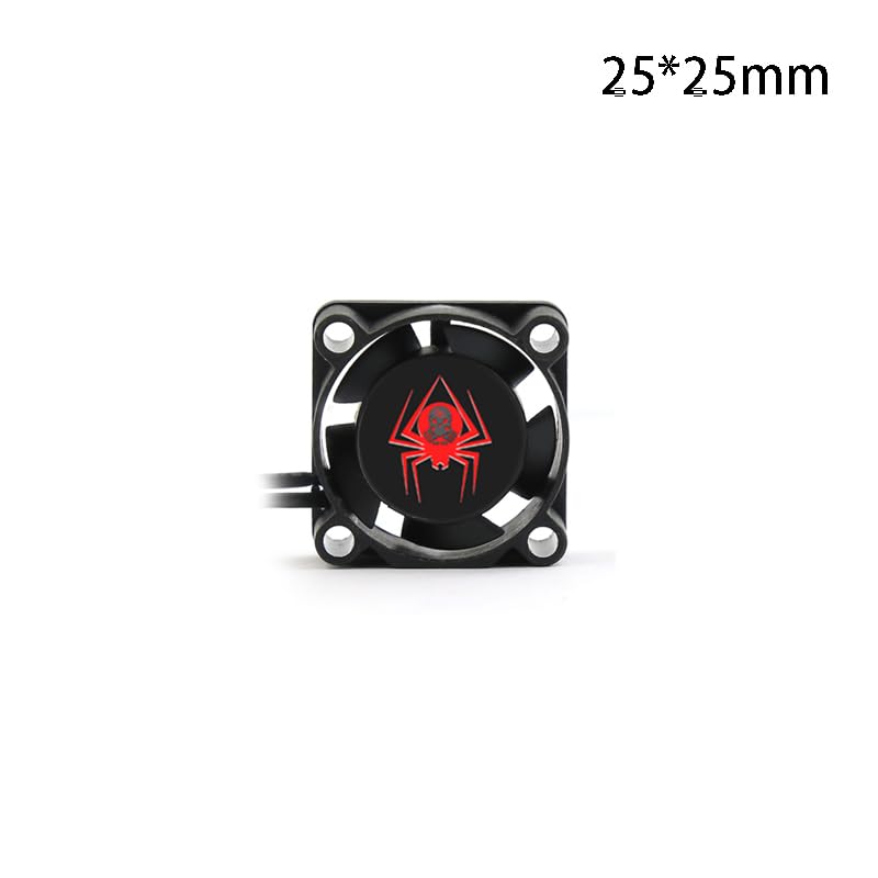 High Speed RC Motor Fan 28000RPM，50mm 40mm 35mm 30mm 25mm Fan，ESC Cooling Fan 6V-8.5V for 1/8 1/10 1/12 Scale RC Car. ﻿ (25mm) - size: 25mm