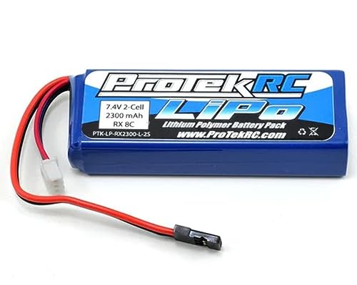 Protek 2s 7.4v 2300mah Lipo Flat Receiver Battery Pack - PTKLPRX2300L2S