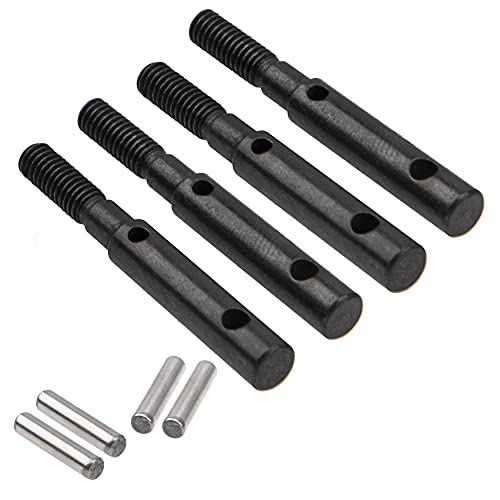 4Pack Vgoohobby Steel Front Rear Portal Stub Axle Drive Shaft Compatible with Axial SCX10-III AXI03007 Jeep Capra 1.9 UTB 1/10 RC Crawler