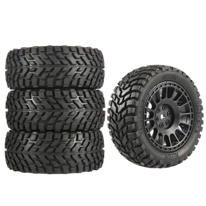 4PCS 76mm/2.99inch RC Rally Car Tyres 12mm Hex Hub Rubber Tires & Plastic Wheel Rims for 1/16 1/14 1/12 1/10 RC Off Road Buggy On-Road Touring Car (Wheel Rims*B and Tires)(NOT Glued) - size: B