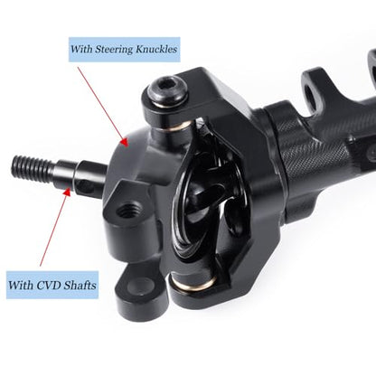 MORLORDY RC Complete Axles Set - Standard Extended Front Rear Axles Set with Steering/Steering Knuckles/Axles Gear and Cover/CVD Shaft for 1/18 TRX4M RC Car,Extended - color: Extended Axles Set