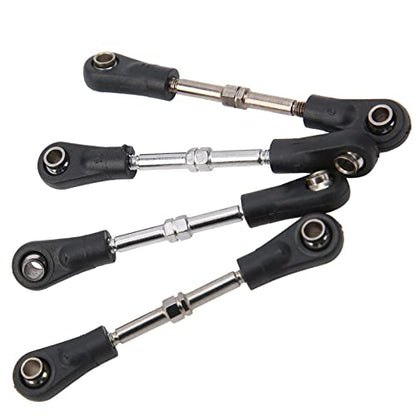 RC Steering Tie Rod Linkage 4pcs Set | Adjustable 2.4-2.8in for 1/10 Off - Road Vehicle | Metal & Plastic Replacement Parts/Crawler Upgrades / M3 Hex Screw Compatible