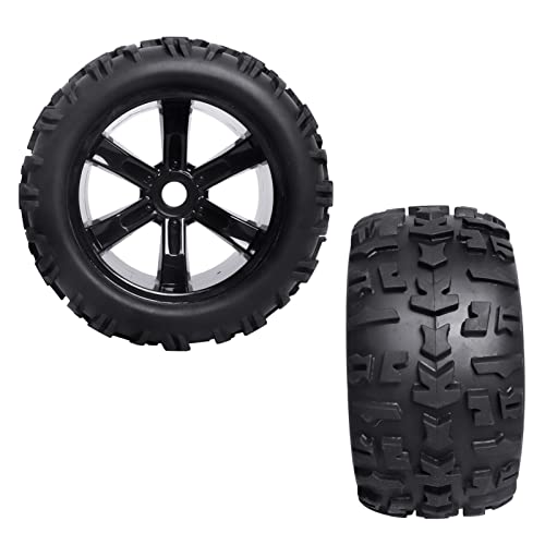 Pre-Glued 17mm Hex RC Wheels and Tires for 1/8 Scale RC Monster Truck Compatible with Traxxas E-Revo T-Maxx Redcat Kaiju Arrma Kraton, 4-Pack