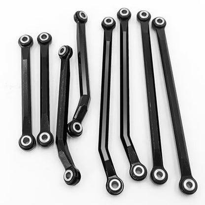 RCHUBAM 8PCS RC Heightened Links Set for 1/18 TRX4M K10 F150 | Aluminum Chassis Link Rod End Kit for TRX4M,RC Replacement Accessories - color: Black