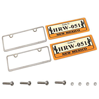 2PCS HIRCQOO Metal RC Car License Plate Decorations Accessories Compatible with Traxxas TRX-4 Tamiya CC01 Axial SCX10 D90 1/10 RC Crawler Car (HRW051) - style: HRW051