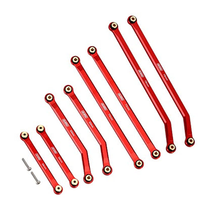 INJORA High Clearance Front 4 Links Set for SCX24 Gladiator Dodge Power Wagon 1/24 RC Crawler Car Axial, 8PCS (Red) - color: Red