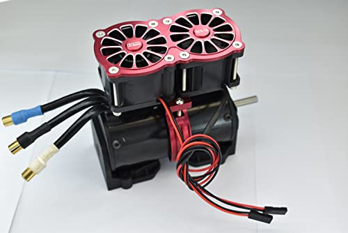 GPM Upgrades Aluminum 7075-T6 Motor Heatsink with Dual Cooling Fan and Adjustable Mount for 1/5 Kraton 8S BLX Monster Truck (ARA110002) (ARA5810) 1/5 X-MAXX XO-01 RC Cars (Green)