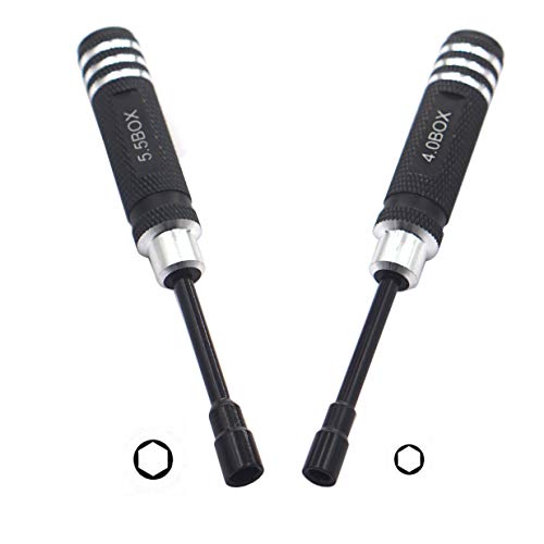 7PCS Hex Screw Driver Set - H1.5, 2.0, 2.5mm Hex, 4.0, 5.5mm Spanner, 0#, 1# Slot Screwdriver Kit for RC Helicopter, Airplane, Robotics, Car