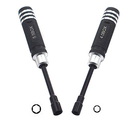7PCS Hex Screw Driver Set - H1.5, 2.0, 2.5mm Hex, 4.0, 5.5mm Spanner, 0#, 1# Slot Screwdriver Kit for RC Helicopter, Airplane, Robotics, Car