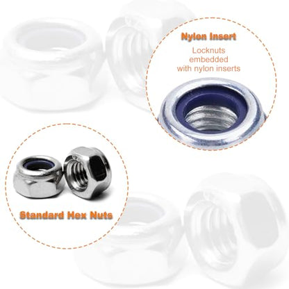 100PCS M5x0.8mm Locknuts Nylon Insert Nut for CNC Machine RC Cars | Metric Nylon Inserted Hex Lock Nuts Self-Lock M5 304 Stainless Steel Self Locking 8mm Hex Nut Driver Tiny Nut - size: M5