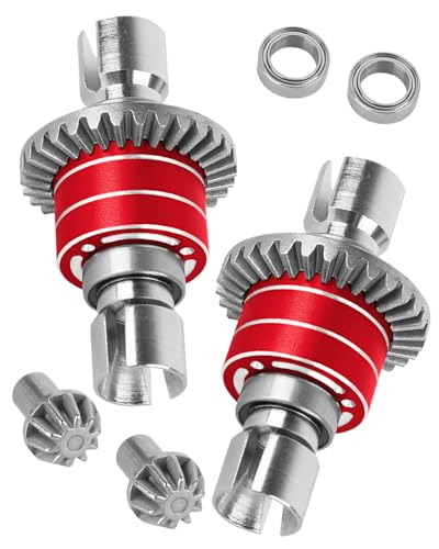 RC Front & Rear Differential Input Gear Kit Upgrades Part for 1/16 H16BM H16PL H16GT H16DR 16207 16208 16209 16210,1/14 14209 14210 14301 14303 Diff,Red - color: Red-(2pcs）