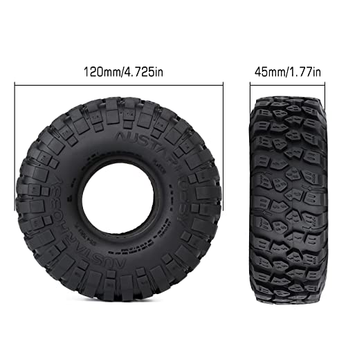 INJORA 1.9 Crawler Tires RC Rock Terrain Tire for SCX10 1/10 RC Crawler