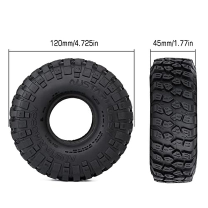 INJORA 1.9 Crawler Tires RC Rock Terrain Tire for SCX10 1/10 RC Crawler
