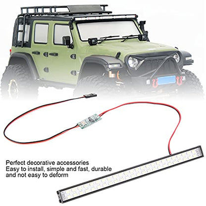 48Pcs LED RC Roof Lamp, 3Modes 147x12x11.5mm/5.8x0.5x0.5in Crawler 5V-8.4V Light Kit with Bag Screw Accessories Plastic LED Light Bar Part Accessory for, HPI Car