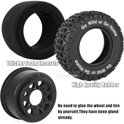 RC Wheels and Tires w/12mm 14mm 17mm Hex Short Course Tire for 1/10 Scale Car Arrm a Senton,Axia1,Slash 2WD Slash 4×4 4WD,Red cat,Rc 4wd,1/10 Truck Tires Rubber Tyres Plastic Wheel,Black - color: Black(4pcs)