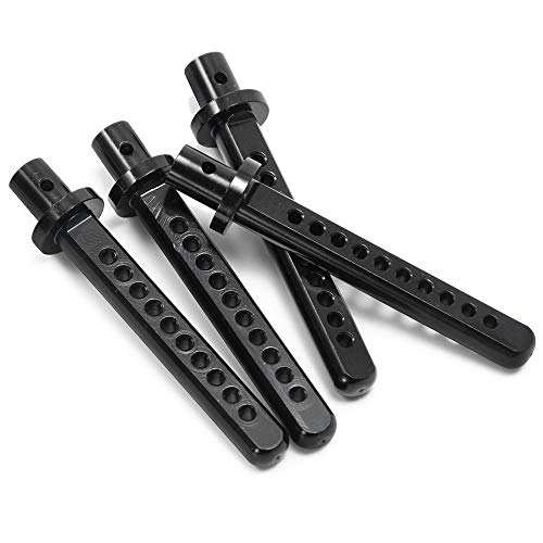 4PCS Aluminum Body Post Mounts for 1/10 RC Crawler Axial SCX10 (Black) | 3 Color,Heavy-duty Aluminum,CNC-Machined Body Posts Upgrade Part - color: Black