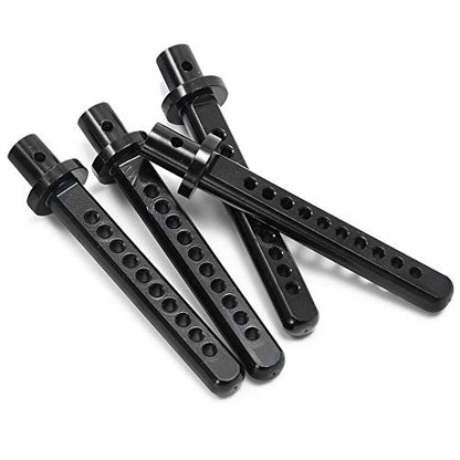 4PCS Aluminum Body Post Mounts for 1/10 RC Crawler Axial SCX10 (Black) | 3 Color,Heavy-duty Aluminum,CNC-Machined Body Posts Upgrade Part - color: Black