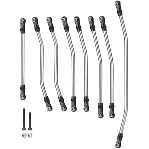 RC Car Upgrade Parts for Axial for Wraith 90018 90048 Rr10 1/10 Rc Car Parts Stainless Steel Steering Linkage Link Rod Set with Nylon Ball End - size: 90048