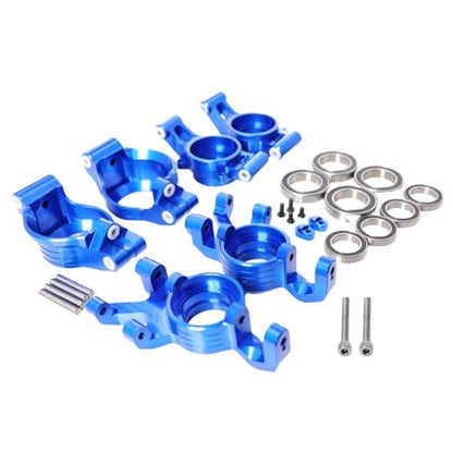 GTBRacing X-Maxx CNC Aluminum 7075 Front Knuckles Rear Wheel Hub C Hub Carrier Set for 1/5 RC Car Tra-xxas Xmaxx 6S 8S Upgrade Part (Front+Rear+C Hub Blue) - color: Front+rear+c Hub Blue