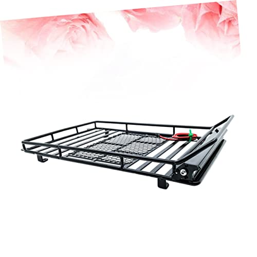 Mobestech Car Roof Luggage Holder Rack Led Light for Crawler Storage Shelf for Outdoor Adventures and Simulation Accessories