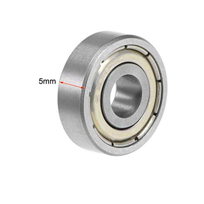 uxcell 625ZZ Deep Groove Ball Bearing 5x16x5mm Double Shielded Chrome Steel Bearings 5-Pack - size: 5mmx16mmx5mm