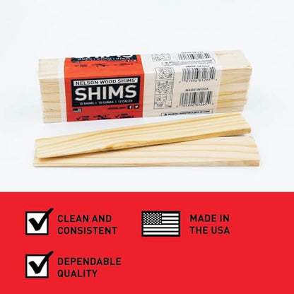 DIY Wood Shims 8-Inch Shims, High Performance Natural Wood, 100% Kiln Dried - 1 Pack (12 Shims Total) - style: 1-Pack